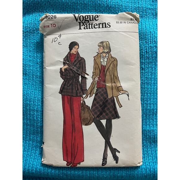 Vogue sewing pattern 9026 suit jacket skirt pants - Picture 1 of 6